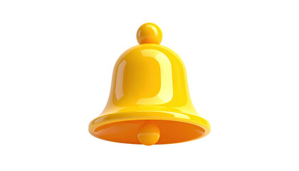 Glossy, yellow bell with rounded design on a black background