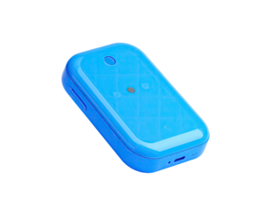 Azure device, rounded rectangular, with quilted pattern