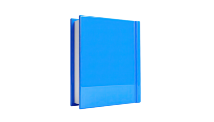 Blue book, closed, standing on its base