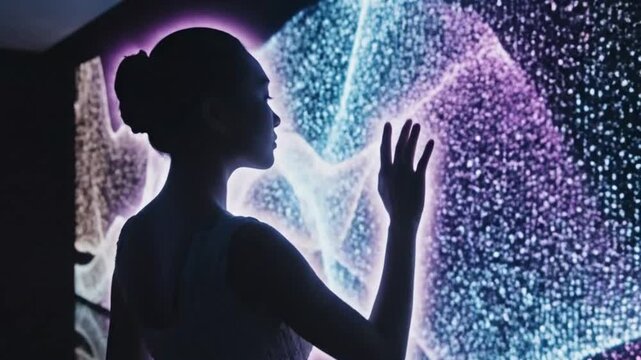 man and woman with binary code