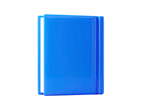Isolated blue book, shown standing on a black background
