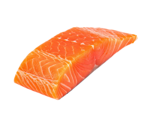 Single portion of fresh raw salmon fillet