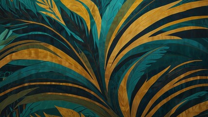 abstract green background with leaves