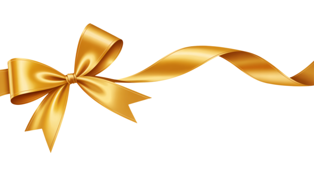 Elegant golden ribbon bow adds luxurious flair to any festive occasion