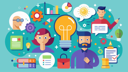 Business Brainstorming Vector Art – Corporate Idea Generation, Team Collaboration, and Creative Office Strategy Illustration Design