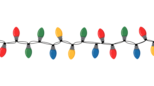 Vibrant string lights festive holiday celebration decor glowing bright