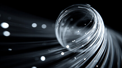 Streams of digital data forming a floating sphere, symbolizing technology, connectivity, information flow, digital networks, and futuristic abstract innovation.
