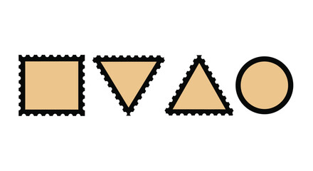 Blank geometric postage stamps ready for design creation
