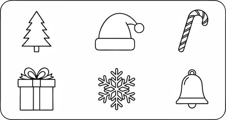 Santa Hat and Snowflake Icon – Christmas and Winter Holiday Illustration
