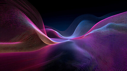 Digital vortex formed by curved neon lines, creating a futuristic, dynamic, and abstract visual filled with motion, energy, and vibrant technological aesthetics.
