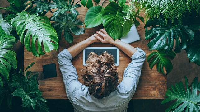 Remote work environment digital collaboration modern home office laptop and tablet teamwork productivity concept virtual workspace futuristic work culture illustration