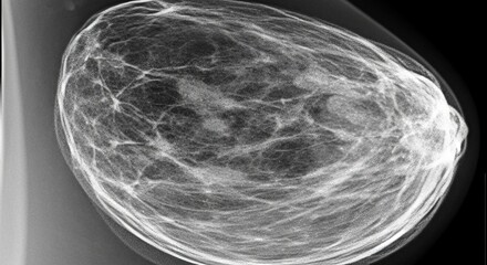 Naklejka premium Detailed Mammogram Image of Breast Tissue for Medical Use