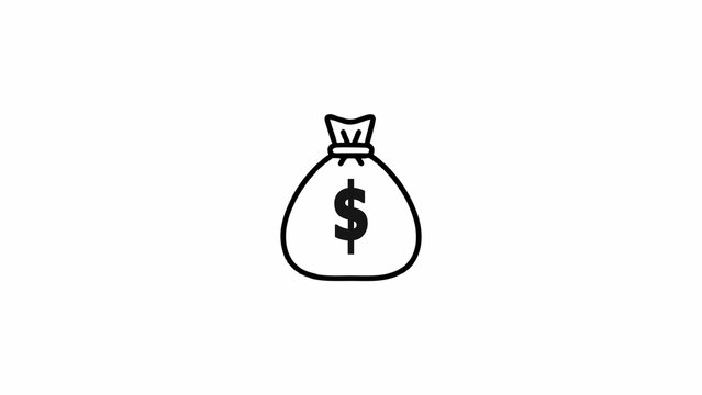 Bag with money dolar illustration icon.