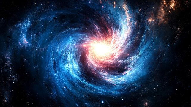 Dynamic energy vortex spiraling toward a bright center, symbolizing power, motion, transformation, focus, and the concentrated force of energy in an abstract visual.
