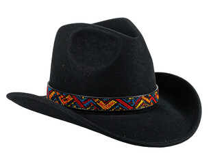 Black hat with vibrant beaded band
