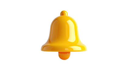 Glossy yellow notification bell against a plain black backdrop