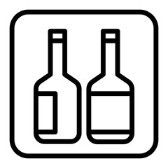 Wine and Liquor Bottles Bar Line Icon
