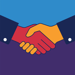 Warm Community Handshake Illustration