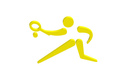 Tennis player 3D icon on png transparent 