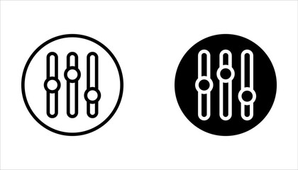 Control Panel Line Icon set. Adjustment Button Pictogram on white background