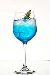 A refreshing blue curaçao cocktail in a glass