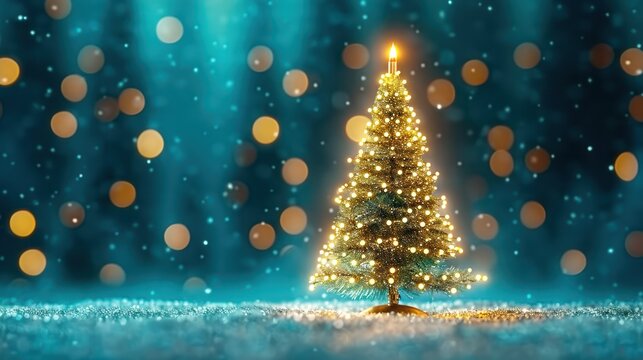Warm Christmas scene with a glowing tree and soft lights creating a cozy atmosphere during the holiday season