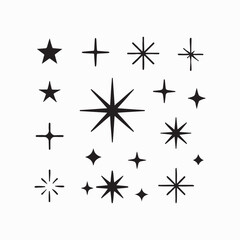 black and white star icons