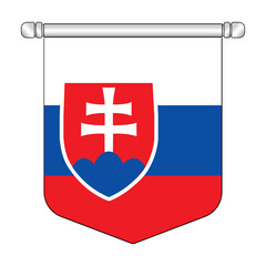 Fototapeta premium Equatorial Slovakia National Banner Symbol Hanging
