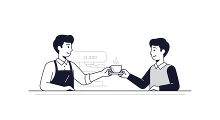 Friendly Business Meeting with Handshake Between Two Collaborators