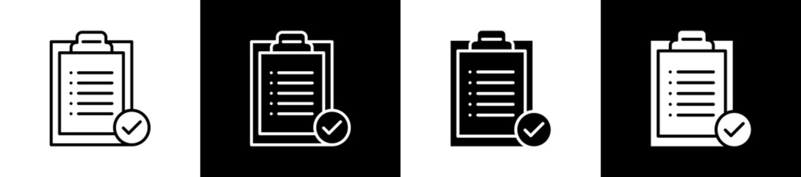 Catalog icon set in line and glyph style on black and white background