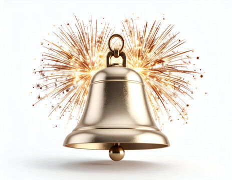 Golden Bell Echoes A Festive Celebration of Sound with Firework Burst