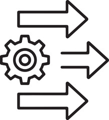 Obraz premium Gear and arrows symbolizing process flow and automation