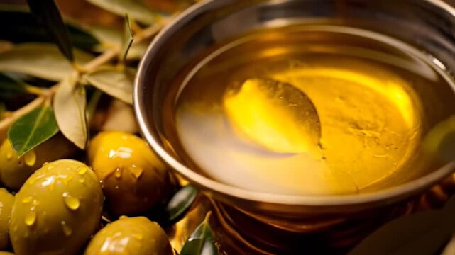 Fresh olives up close, perfect for conveying both health and nutrition. Close-up shot of fresh olives, ideal for portraying health and nutrition.