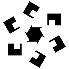 Minimalist abstract black geometric pattern.