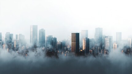 Fototapeta premium Foggy cityscape