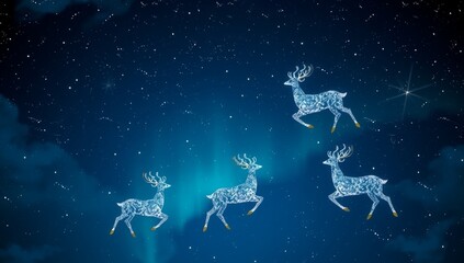 christmas card with reindeer