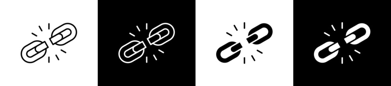 Weaknesses icon set in line and glyph style on black and white background