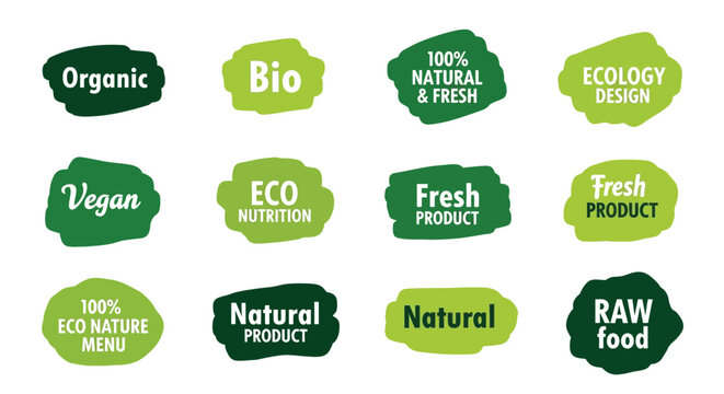 Organic vegan bio fresh natural product food ecology design menu