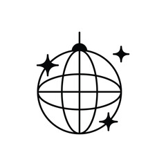 Disco Light line icon vector stock with white background