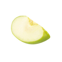 Green Apple slices cutout, full depth of field.