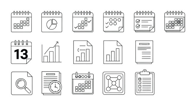 Calendar schedule planning business time management organization icon