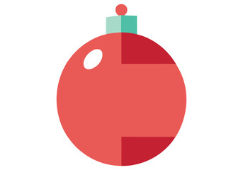 An illustration of a red christmas ornament