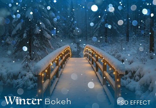 Winter Bokeh PSD Photo Effect