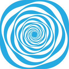 Blue and white hypnotic spiral pattern, abstract swirling vortex.
