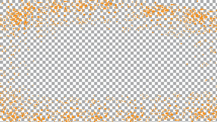 Abstract golden glitter confetti frame background transparent