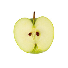 Half Green Apple cutout, full depth of field.