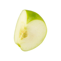 Green Apple slices cutout, full depth of field.