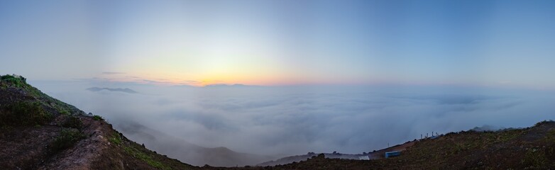 Panoramic photo of clouds