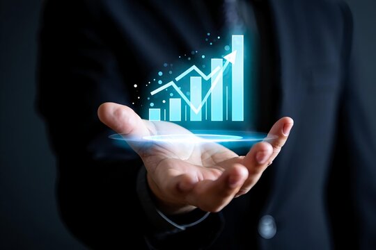 business social network connection people on blue dark background. global internet technology and data customer. vector illustration digital fantastic design. online business concept. Ai - Powered by Adobe