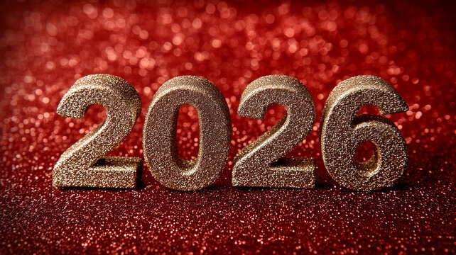 Year 2026 numerals on a festive surface representing new year celebration, fresh goals, and optimistic beginnings for business planning and personal milestones.
